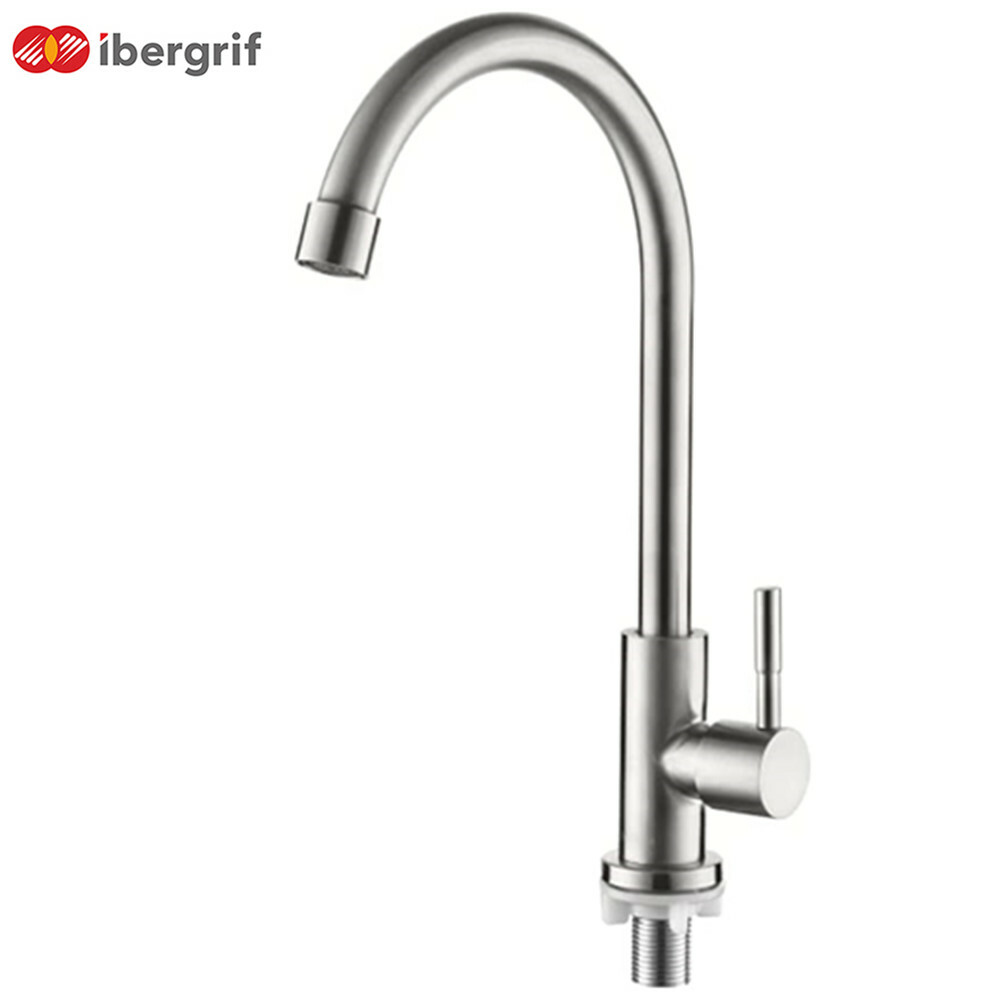 Ibergrif Grifo de Cocina Giratorio 360° Grifo para Fregadero Monomando Cocina