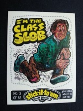 1976 Fleer Stick-It-To'em Stickers # 3 I'm the Class Slob (EX)