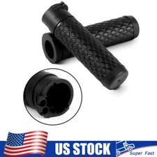 Cable Throttle 1" Motorcycle Handle Bar Hand Grips For Honda Yamaha Buell Suzuki