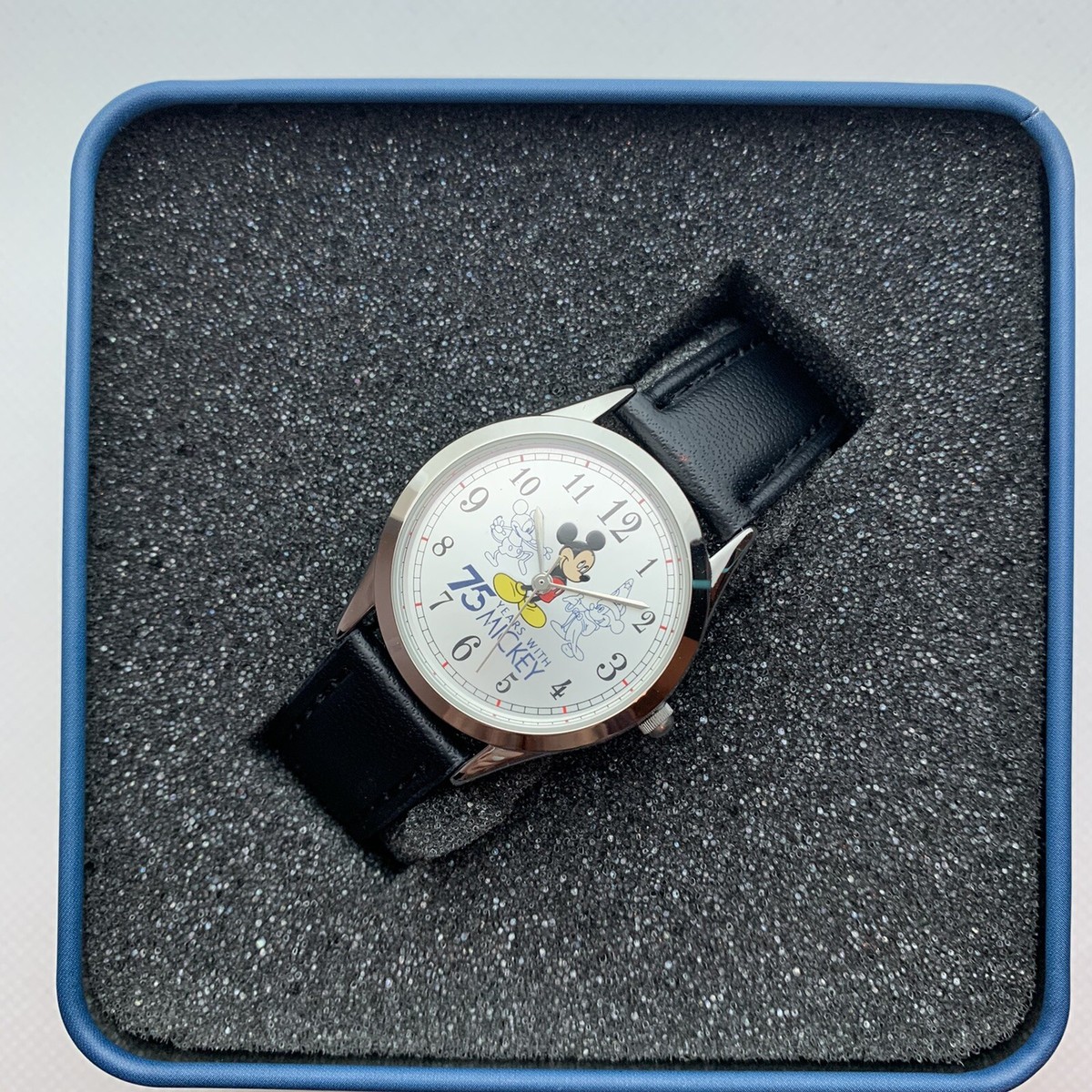 Disney Mickey Mouse Watch 75 Years with Mickey Silver Black Band