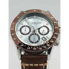 Stuhrling Men's Aquadiver 3962A Japanese Quartz Chronograph Stainless Bracelet