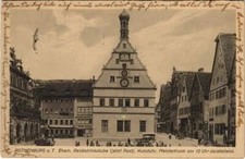 Old postcard Rothenburg art clock, master drink at 12 o'clock GERMANY (1076666)