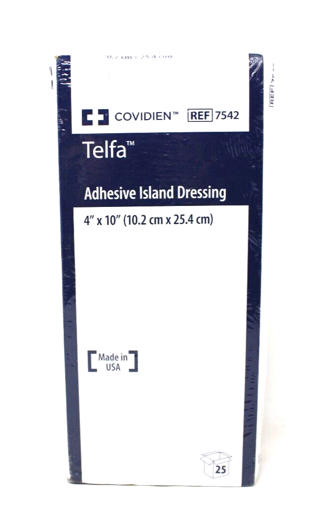 Covidien 7542 Telfa Adhesive Island Dressing 4" x 10" Sterile 25/BX
