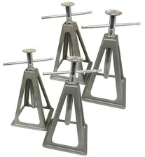 4 x ALUMINIUM STABILISING JACK STANDS adjustable axle levelling caravan trailer