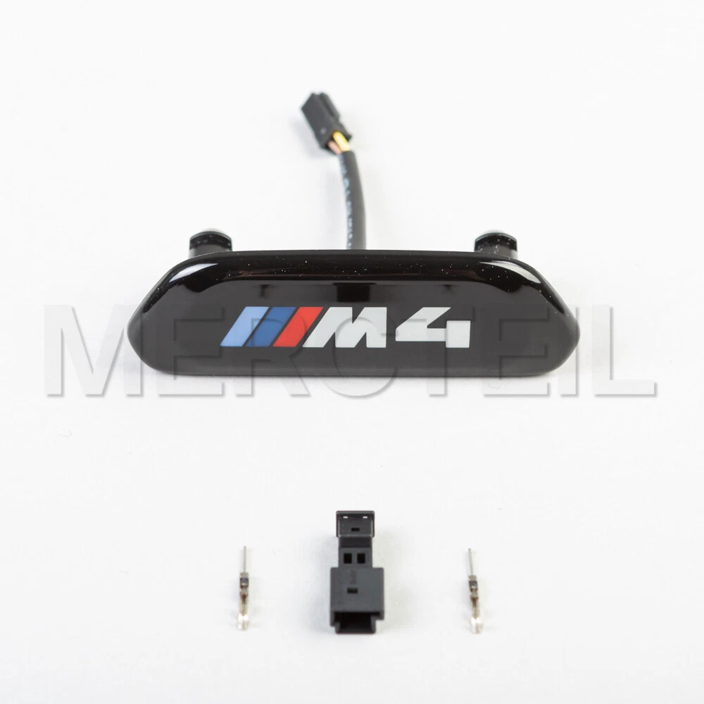 Genuine BMW M4 front seat backrest illuminated Emblem badge 