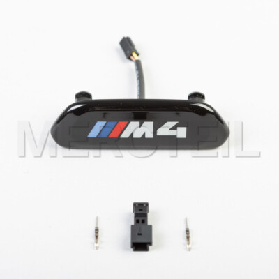 Genuine BMW M4 front seat backrest illuminated Emblem badge  
