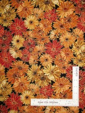 Autumn Fall Daisy Fabric 25" Length 44"W Flowers Daisies Cotton Hi Fashion C2093