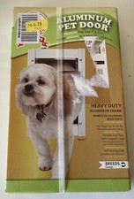 Ideal Pet Products Deluxe White ALUMINUM Frame Dog Door---Medium