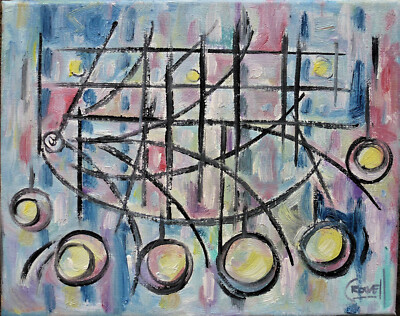 AN EXTENDED INVITATION abstract new original 8x10 canvas painting signed Crowell