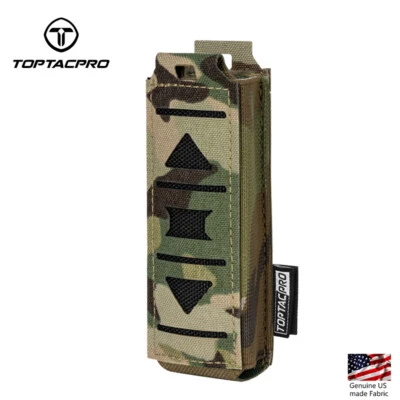 TOPTACPRO Tactical Mag Pouch MOLLE Single Mag Carrier Laser Cut 9mm Pouch Camo