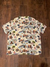 Disneyland Resort Shirt Short Sleeve Button Down Hawaiian Tiki - Men Size XL