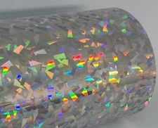 Holographic Crystal Sign Vinyl, Pick size + color, Metallic Plastic HOLOCRYSTAL