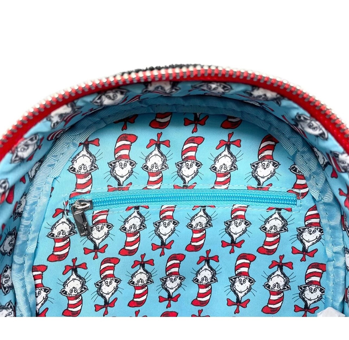 Loungefly Dr. Seuss Cat in the Hat Cosplay Mini‎ Backpack Dr Seuss Cat in the Hat AOP Mini Backpack main image 3