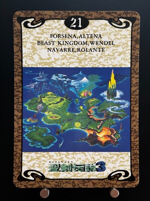 Trials of Mana World Map Jumbo Card #21 Square Japanese JAPAN Game TCG SNES