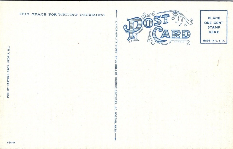 Post Office Federal Court House Peoria Illinois IL Linen Postcard UNP