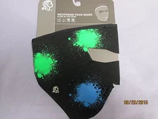 Zan Headgear Neoprene Full-Face Mask, Glow in the Dark Splatter NWT Free Ship