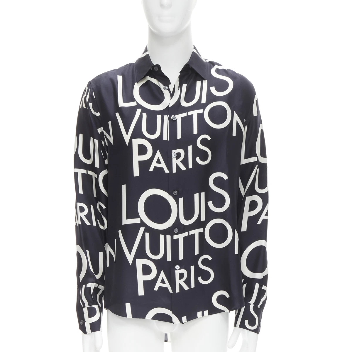 vuitton monochrome logo print silk