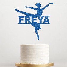 Personalised Ballet Ballerina Dancing Birthday Party Cake Topper for Girls