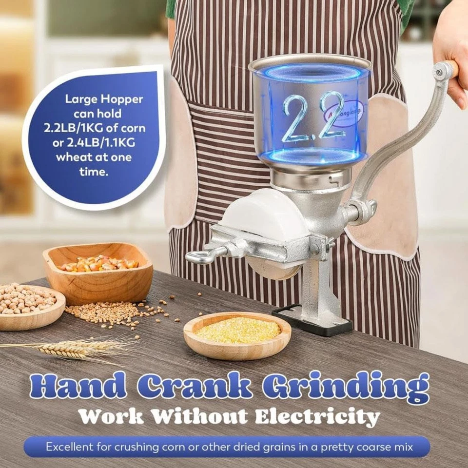 Moongiantgo Getreidemühle Manuelle mit 13cm Zoll großer Trichter & 4cm - Bild 2 von 4