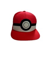 Pokemon Trainer Ash Ketchum Red Snapback Hat Cap Poke Ball YOUTH OSFM 2023