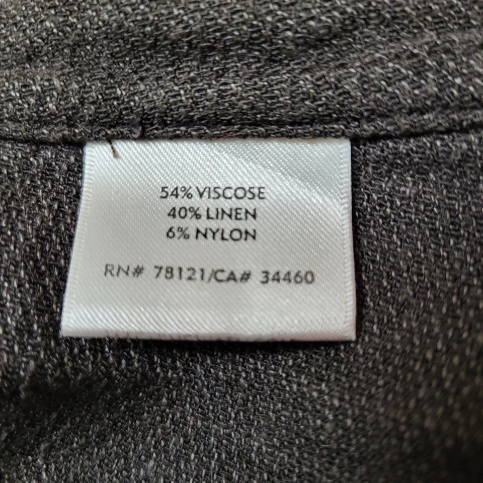 Eileen Fisher Women Cardigan XL Brown Linen Viscose Lagenlook Open Front - Image 4 of 4