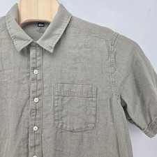 REI Mens XL Short Sleeve Hemp Organic Cotton Blend Button Up Camp Casual Shirt