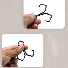 5x Portable Double Hooks Hangers for Pots, Clothes , Black Accessory Sturdy