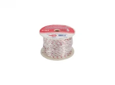 5/32" Nylon Rope 100' Roll Solid Braid Red Tracer Non-Core Flexible