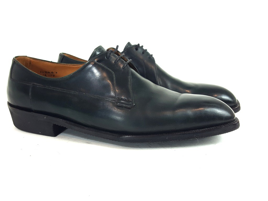 SAOLA Scarpe eleganti derby George Cleverley su misura DeGivenchy in pelle di vitello verde US 10 5