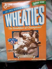 Jackie Robinson Brooklyn Dodgers Collectible Wheaties Cereal Box Never Been Open