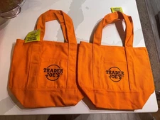 Trader Joe’s Mini Canvas Reusable Tote, Limited Fall/Halloween edition, Orange