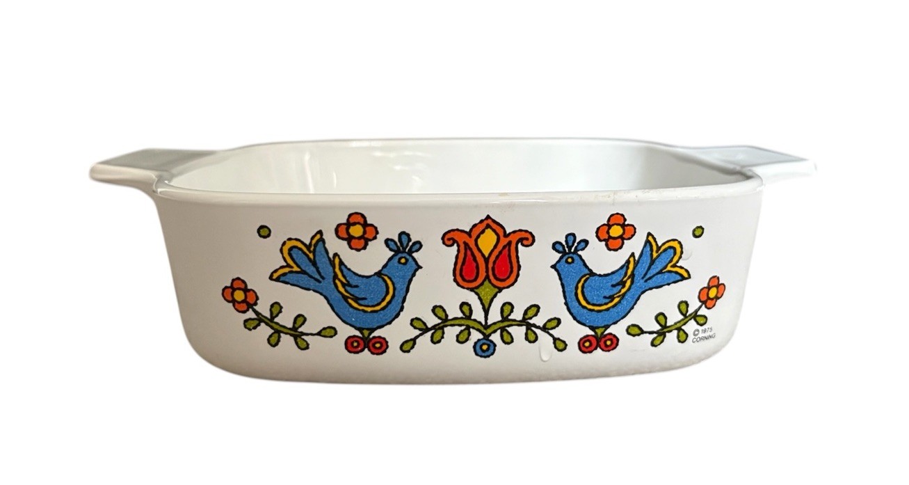 Vintage Corning Ware Country Festival 1 Qt Casserole Dish, 9”, No Lid