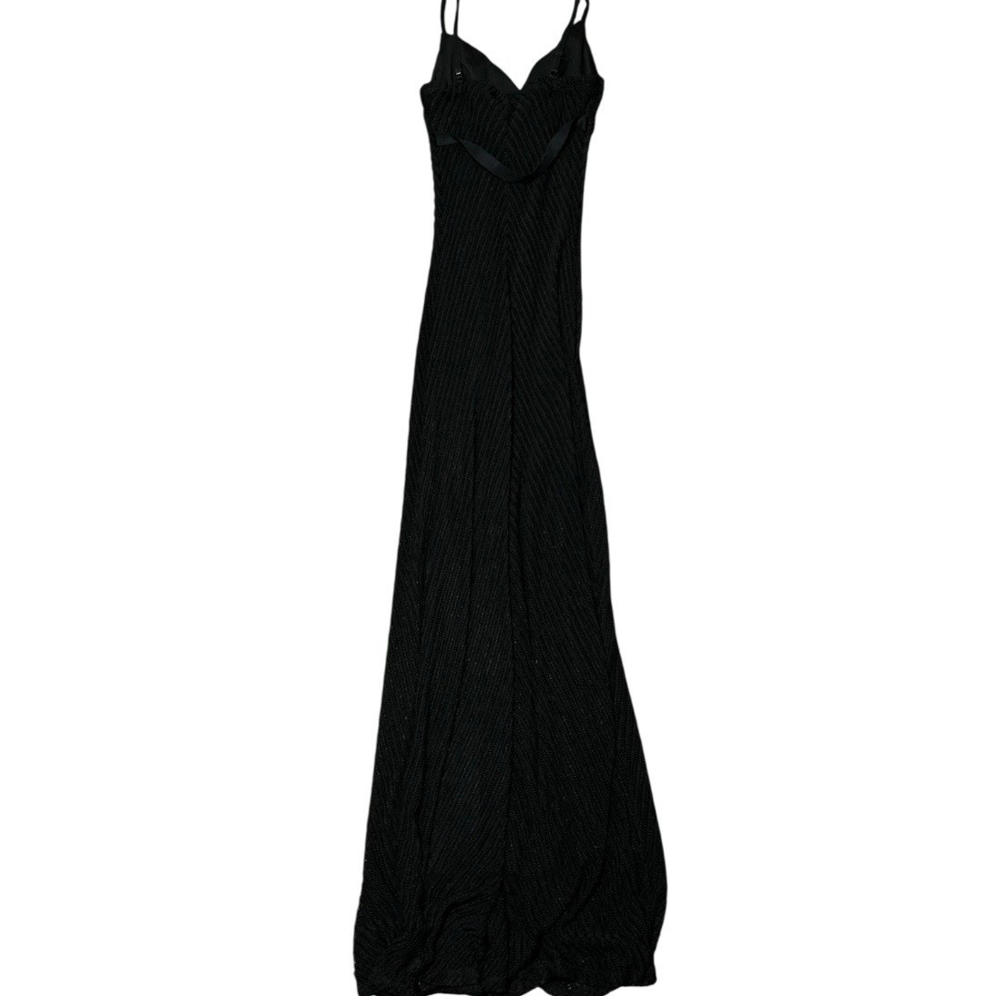 Vintage Y2K V Neck Cache Black Textured Maxi Slip Dress Size Small Cocktail  | eBay