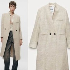 Zara Monteco ZW Collection 100% Wool Coat siz...