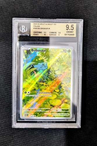 BGS 9.5 Bulbasaur #166 Pokemon 151 Pokemon Card Italian ITA (NO PSA) FULL ART