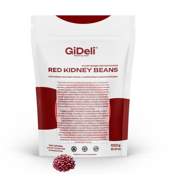 Kidneybohnen Rote Bohnen 1Kg Getrocknet Vegan Protein Ballaststoffreich Gideli-image