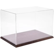 Plymor Clear Acrylic Display Case with Hardwood Base, 14" W x 9" D x 9" H