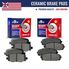 Front and Rear Ceramic Brake Pads For 2014 - 2022 Jeep Cherokee 2.0L 2.4L 3.2L