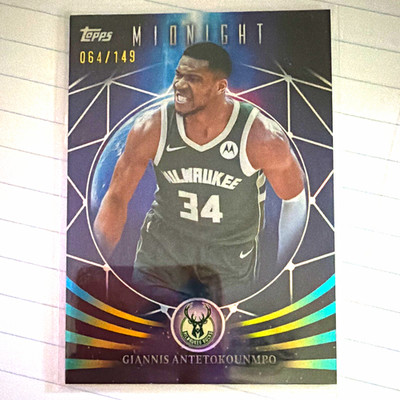 Topps 2025-26 Midnight Giannis Antetokounmpo Bucks #MF-5 Moonfall Morning /149