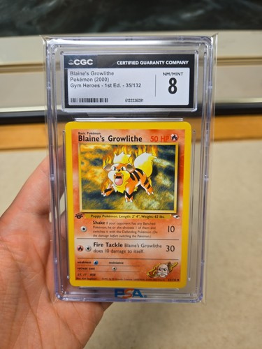 Blaine's Growlithe (1st Edition) graded CGC 8 for sale on eBay