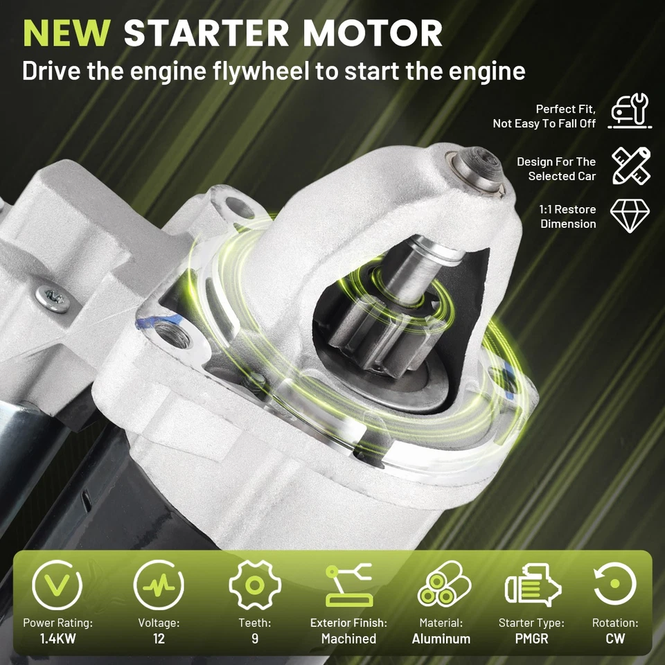 Starter For 1996-2006 BMW E34 E36 E39 E46 E85 E90 M3 X3 Z3 Z4 9T 1.4KW 17702 Foto 4 de 4