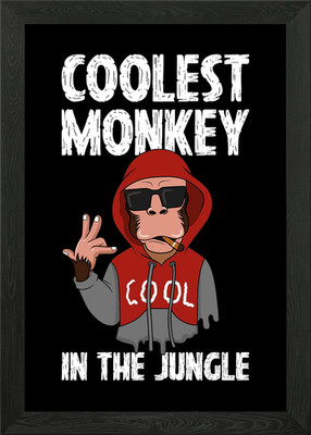 Coolster Affe im gerahmten Wandbild Poster Leinwanddruck Bild
