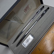 Vtg Cross 3501 Chrome Ballpoint Pen and Mecha...
