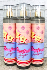 3 Bath  Body Works STARFRUIT SANGRIA Fine Fragrance Mist 8oz SET/LOT of 3