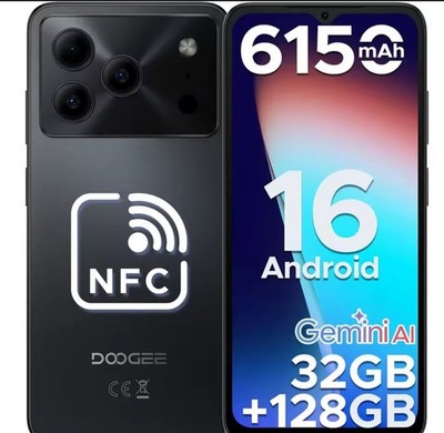 Doogee Note 56 Pro 32+128GB 6150mAh 6,56'' 4G LTE NFC 90Hz Android 16 Smartphone 