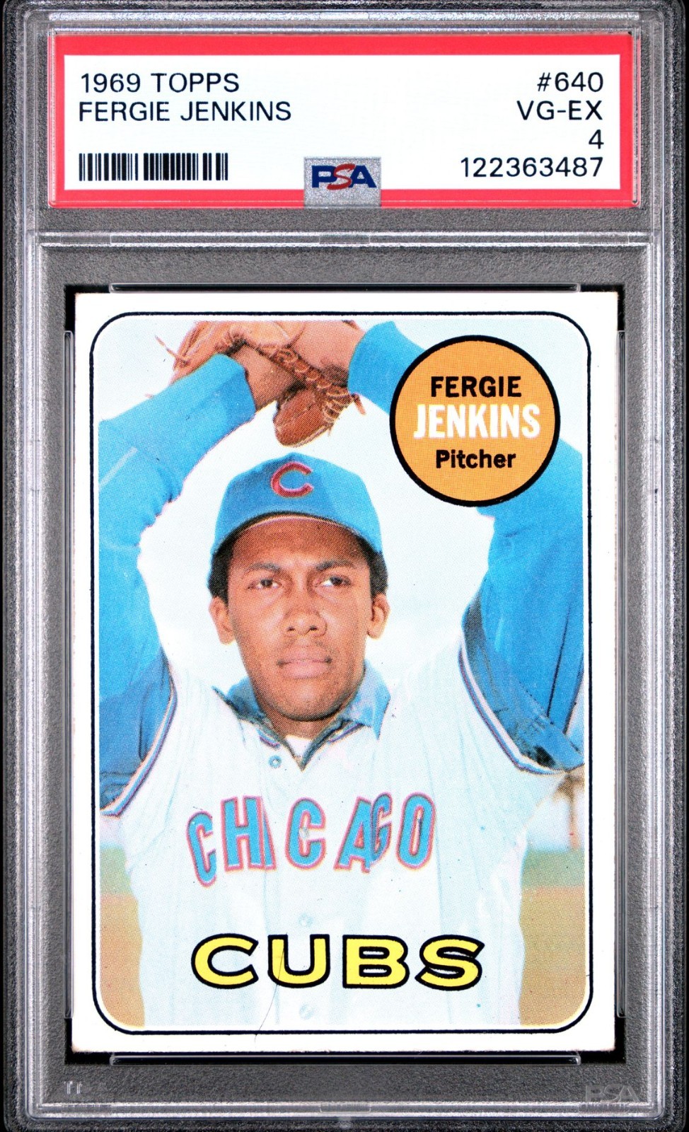 1969 - TOPPS - #640 - FERGIE JENKINS - HOF - CY - 3ASG - VGEX - PSA 4 - NEW SLAB