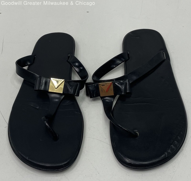 Michael Kors Simple Black Strap Sandals