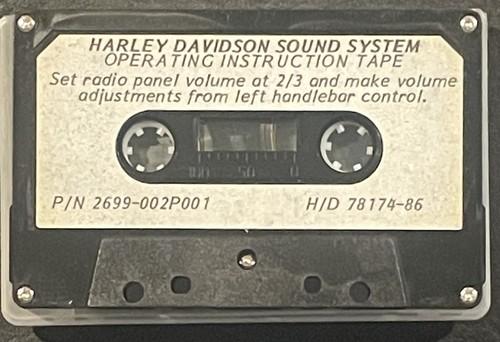 Harley Davidson Sound System Operating Instruction Tape 78174-86 PN 2699-002P001