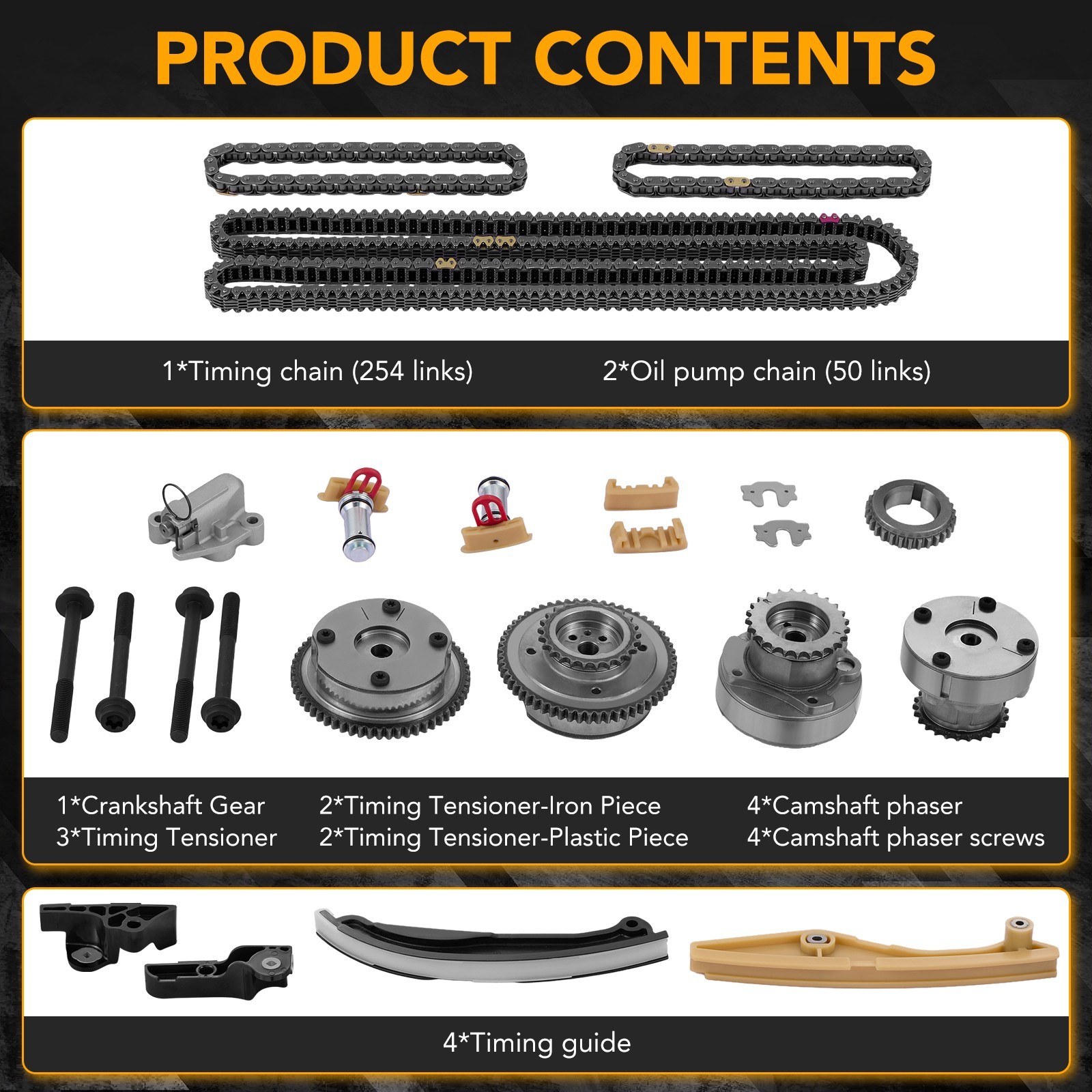 Fits Lincoln Taurus Ford F-150 Timing Chain Kit Cam Phaser VVT Gear AT4Z6L266B