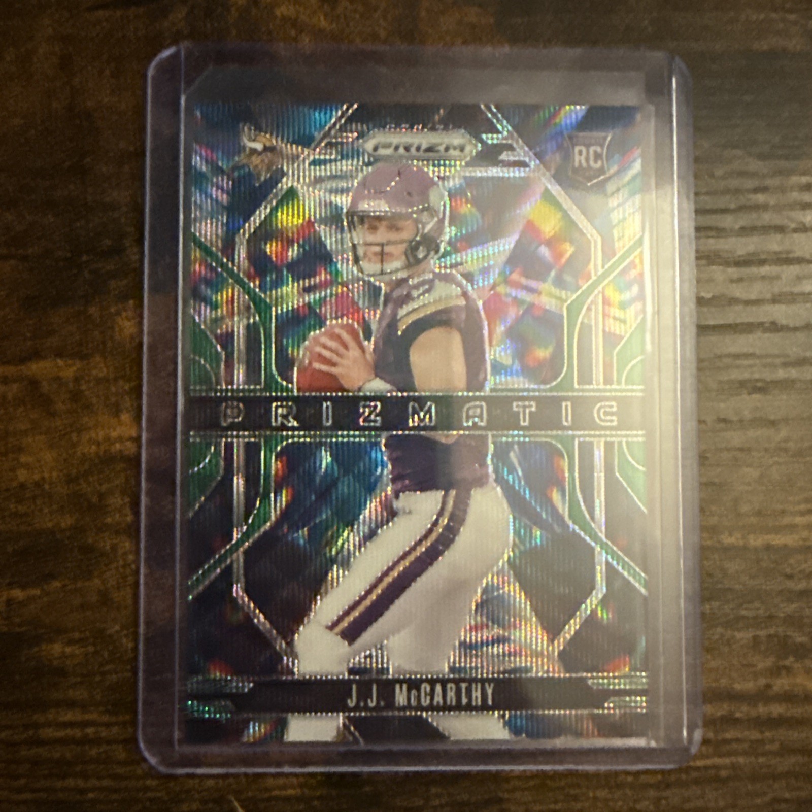2024 Panini Prizm #8 J.J. McCarthy Prizmatic Wave Green Prizm